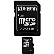 Kingston Micro SDHC 4GB Class 10 + SD adaptér