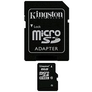 Kingston Micro SDHC 8GB Class 10 + SD adaptér