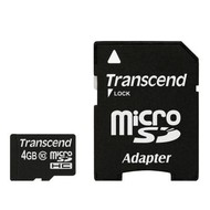 Transcend Micro SDHC 4GB Class 10 + SD adaptér
