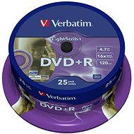 Verbatim DVD+R 16x, LightScribe 25ks cakebox