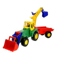 Lena Traktor s lyžicou, bagrom a vozíkom