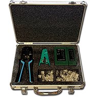 Network Kit, síťový tester, krimpovací kleště 8P+6P, RJ45 konektory