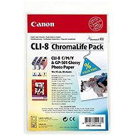 Canon CLI8 C/M/Y - color pack + fotopapíry