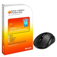 Microsoft Office 2010 pro podnikatele, CZ, produktový klíč (PKC) + Microsoft Wireless Mobile Mouse 4