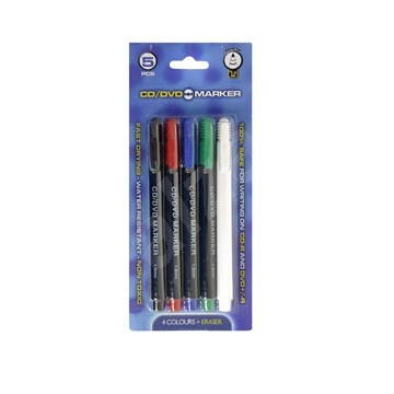 QCP na CD / DVD 1,0mm, 4 barvy + zmizík (černá, modrá, červená, zelená)